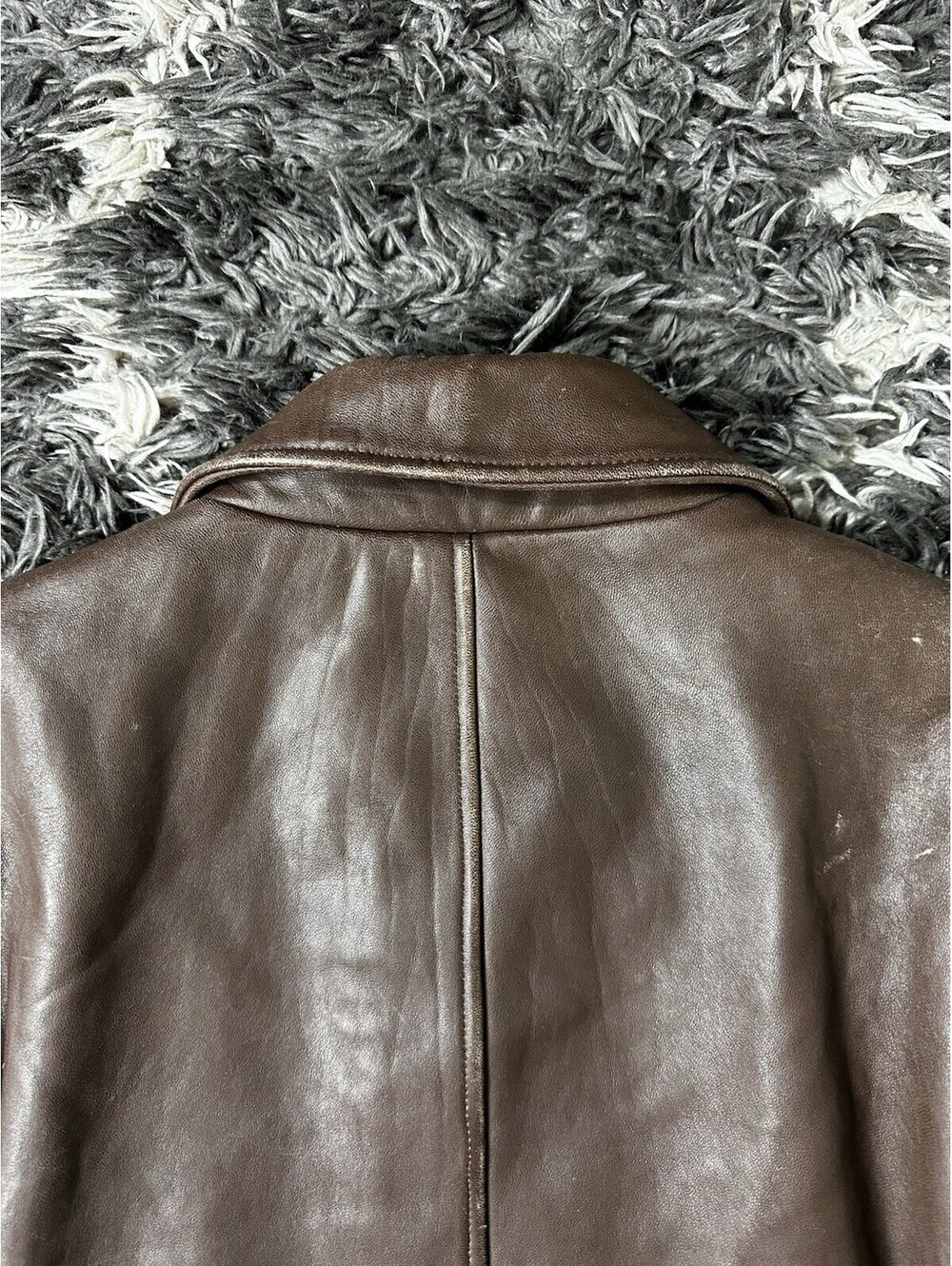 Liz Claiborne Womens XL Brown Genuine Leather Full Zip Jacket Coat Outerwear - Picture 7 of 12